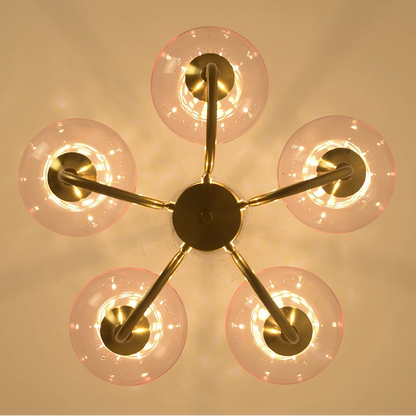Royelux Pink Bubble Chandelier - Mid Century Modern Glass Pendant Light