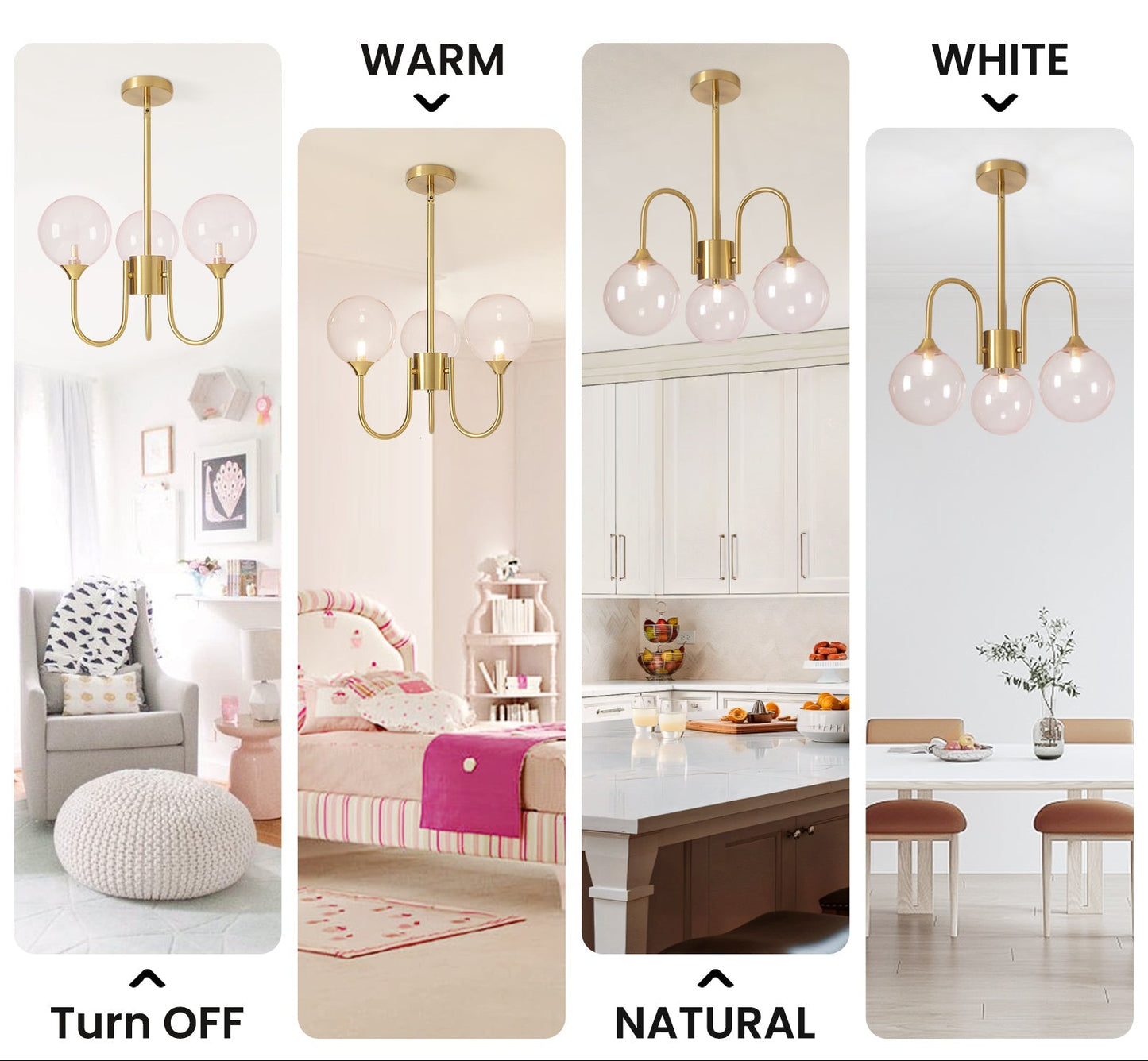Pink Bubble Gold Chandelier, Modern Glass Sputnik Ceiling Light 8