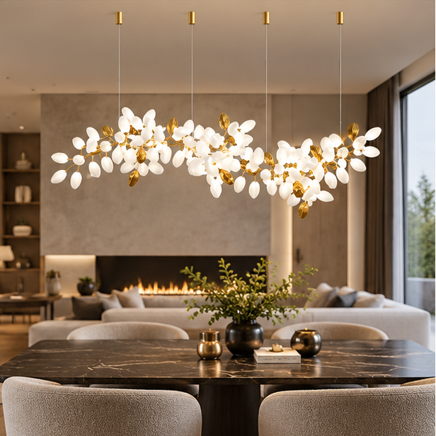 Postmodern Luxury White Glass Chandelier
