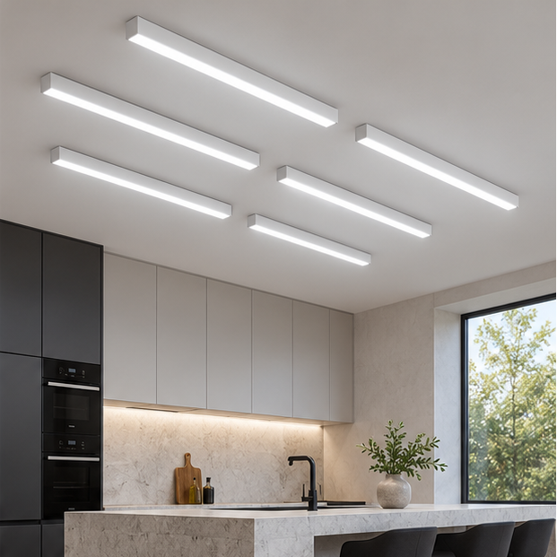 RoyaleGlow 47 Inch Modern LED Linear Pendant Light for Office & Commercial Spaces
