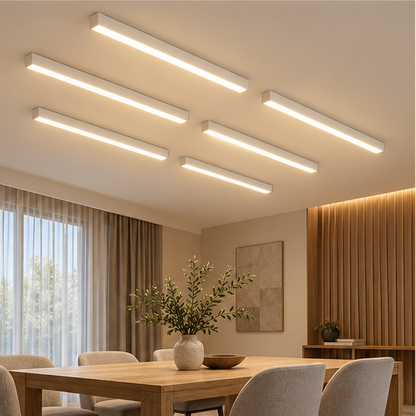 RoyaleGlow 47 Inch Modern LED Linear Pendant Light for Office & Commercial Spaces