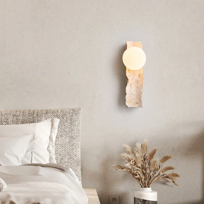 RoyaleGlow Travertine Wall Sconce - Modern Wabi Sabi Home Decoration LED Lamp