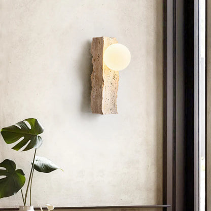 RoyaleGlow Travertine Wall Sconce - Modern Wabi Sabi Home Decoration LED Lamp