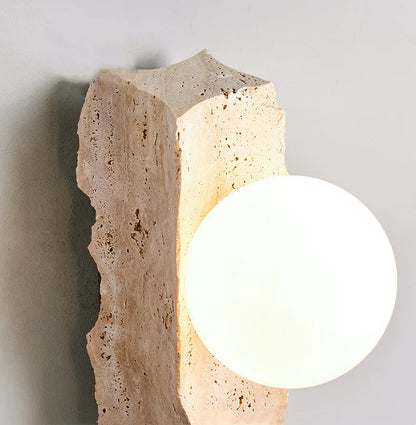 RoyaleGlow Travertine Wall Sconce - Modern Wabi Sabi Home Decoration LED Lamp