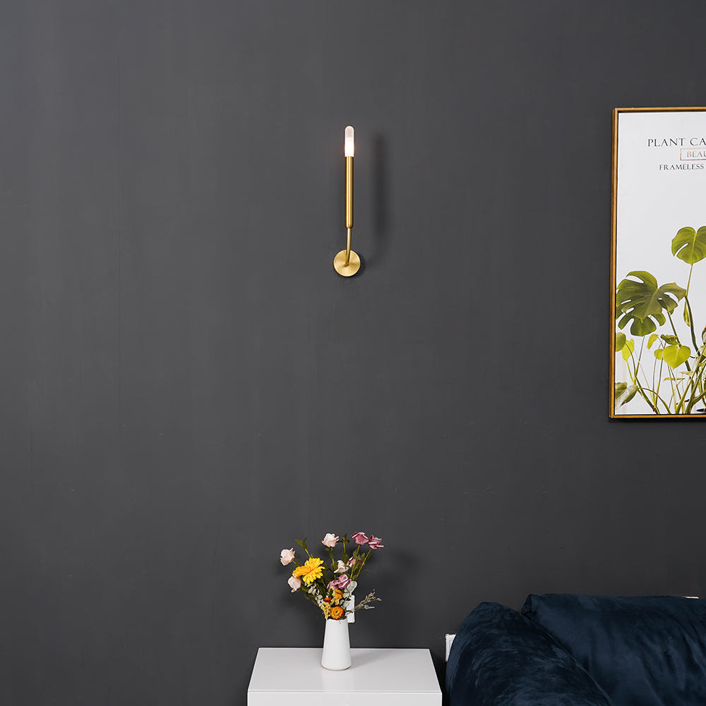 RoyaleGlow Mid-Century Modern Brass Wall Sconce - Elegant G4 LED Sconce for Hallways