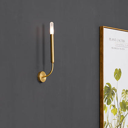 RoyaleGlow Mid-Century Modern Brass Wall Sconce - Elegant G4 LED Sconce for Hallways