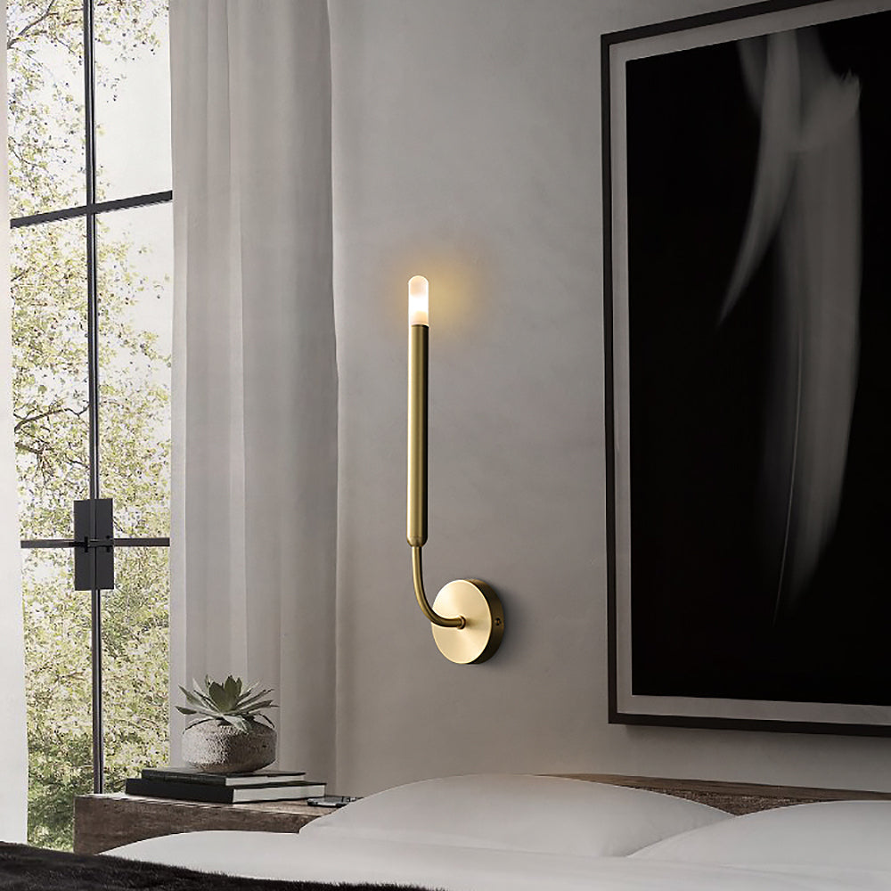 RoyaleGlow Mid-Century Modern Brass Wall Sconce - Elegant G4 LED Sconce for Hallways