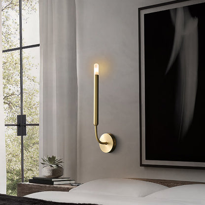 RoyaleGlow Mid-Century Modern Brass Wall Sconce - Elegant G4 LED Sconce for Hallways