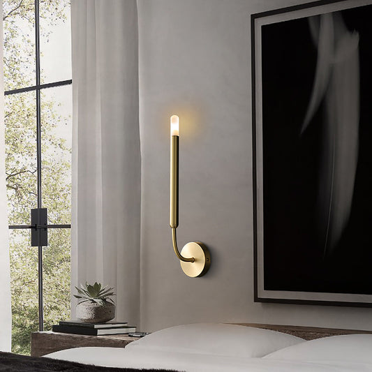 RoyaleGlow Mid-Century Modern Brass Wall Sconce - Elegant G4 LED Sconce for Hallways