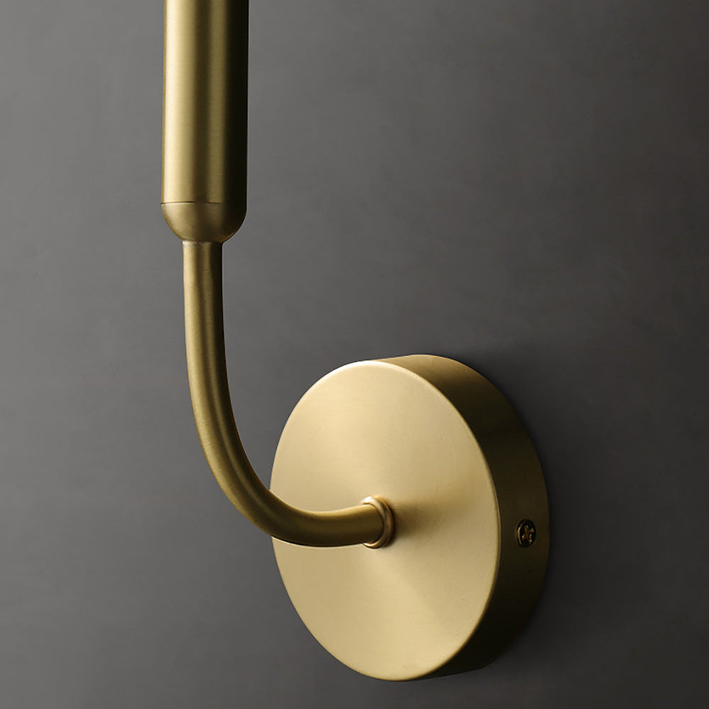 RoyaleGlow Mid-Century Modern Brass Wall Sconce - Elegant G4 LED Sconce for Hallways