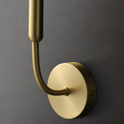RoyaleGlow Mid-Century Modern Brass Wall Sconce - Elegant G4 LED Sconce for Hallways