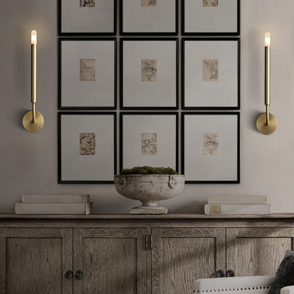 RoyaleGlow Mid-Century Modern Brass Wall Sconce - Elegant G4 LED Sconce for Hallways