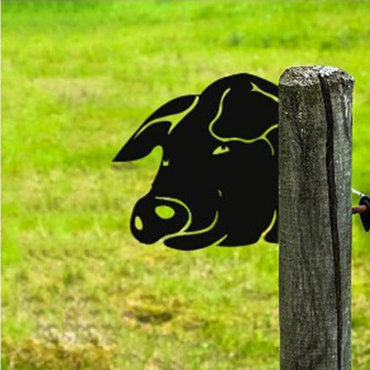 Royaleva Metal Artwork For The Garden Peeping Cow Decor