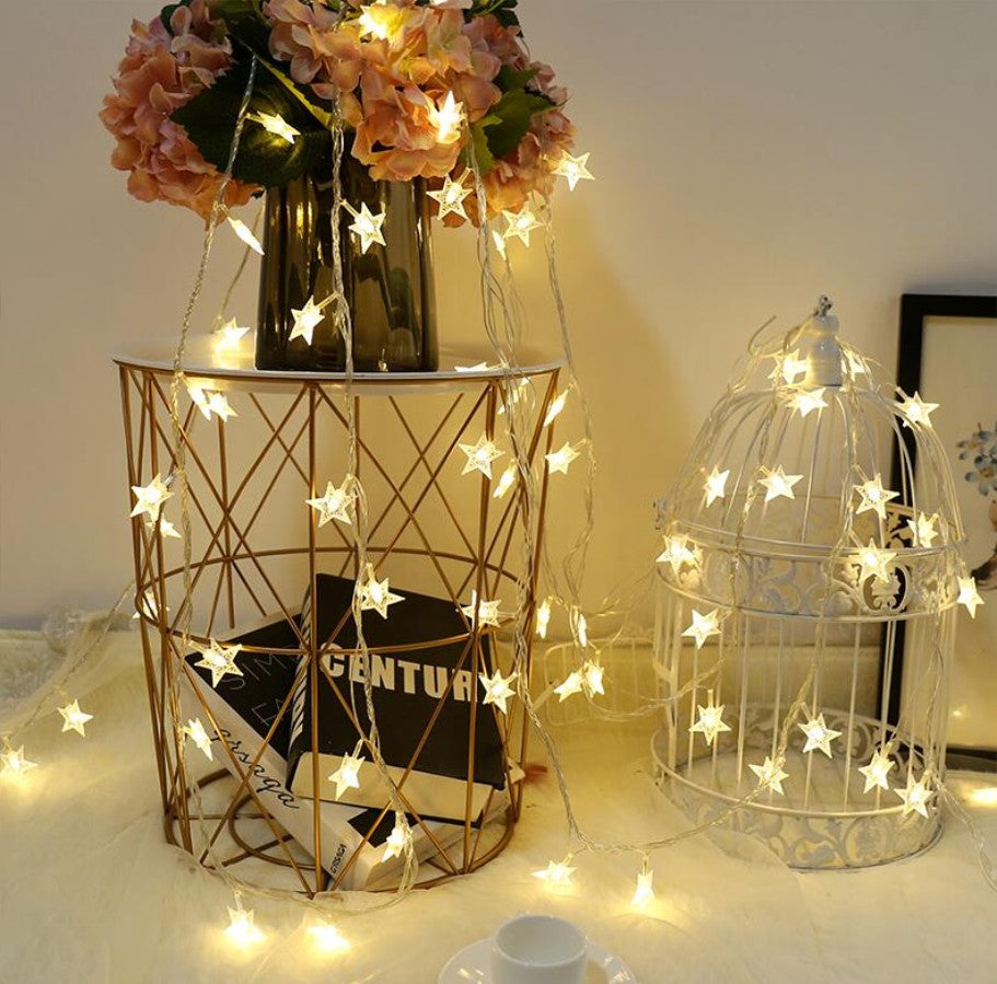 Lumora StarString LED Star Curtain Lights - Enchanting Holiday Decor