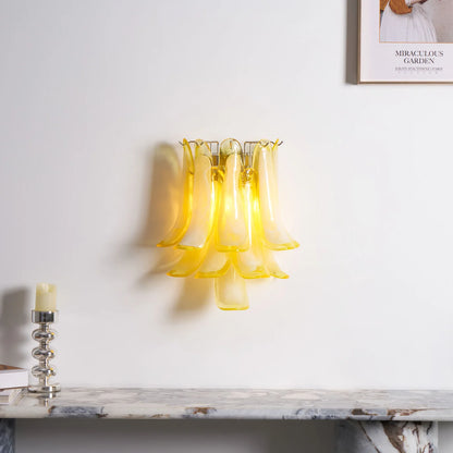 LuxRoyale Murano Glass Petal Wall Sconce