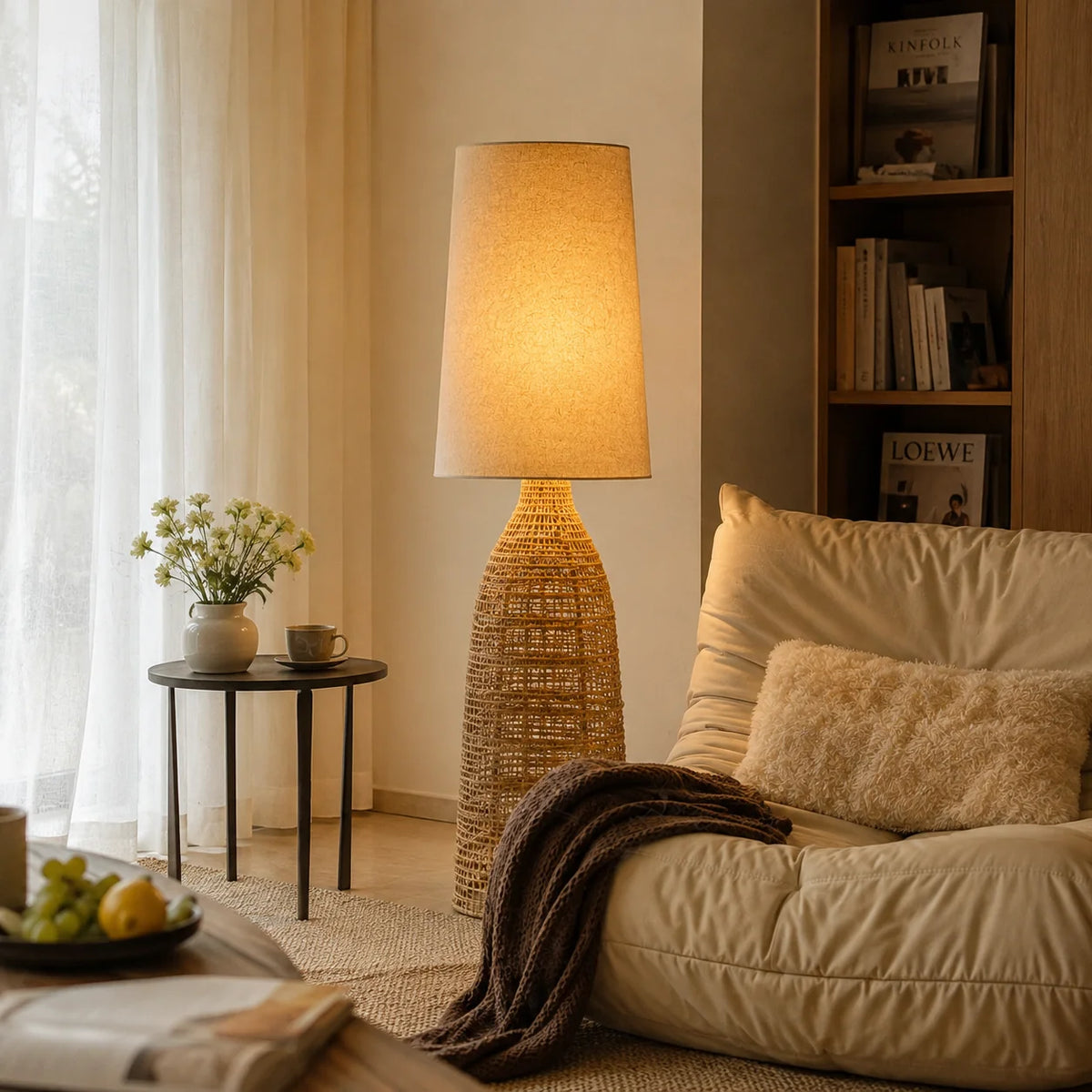 Ravlena Woven Rattan Floor Lamp 1