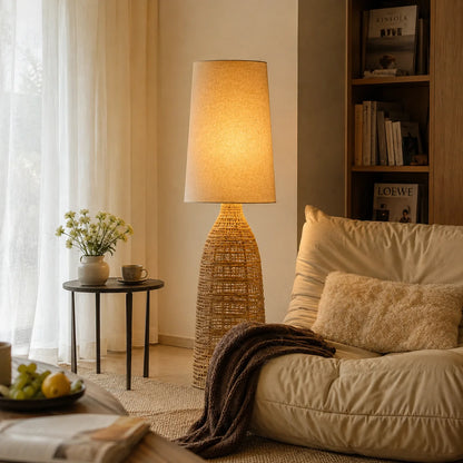 Ravlena Woven Rattan Floor Lamp 1