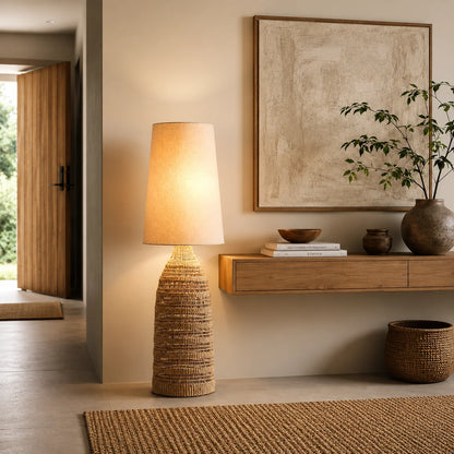 Ravlena Woven Rattan Floor Lamp 3