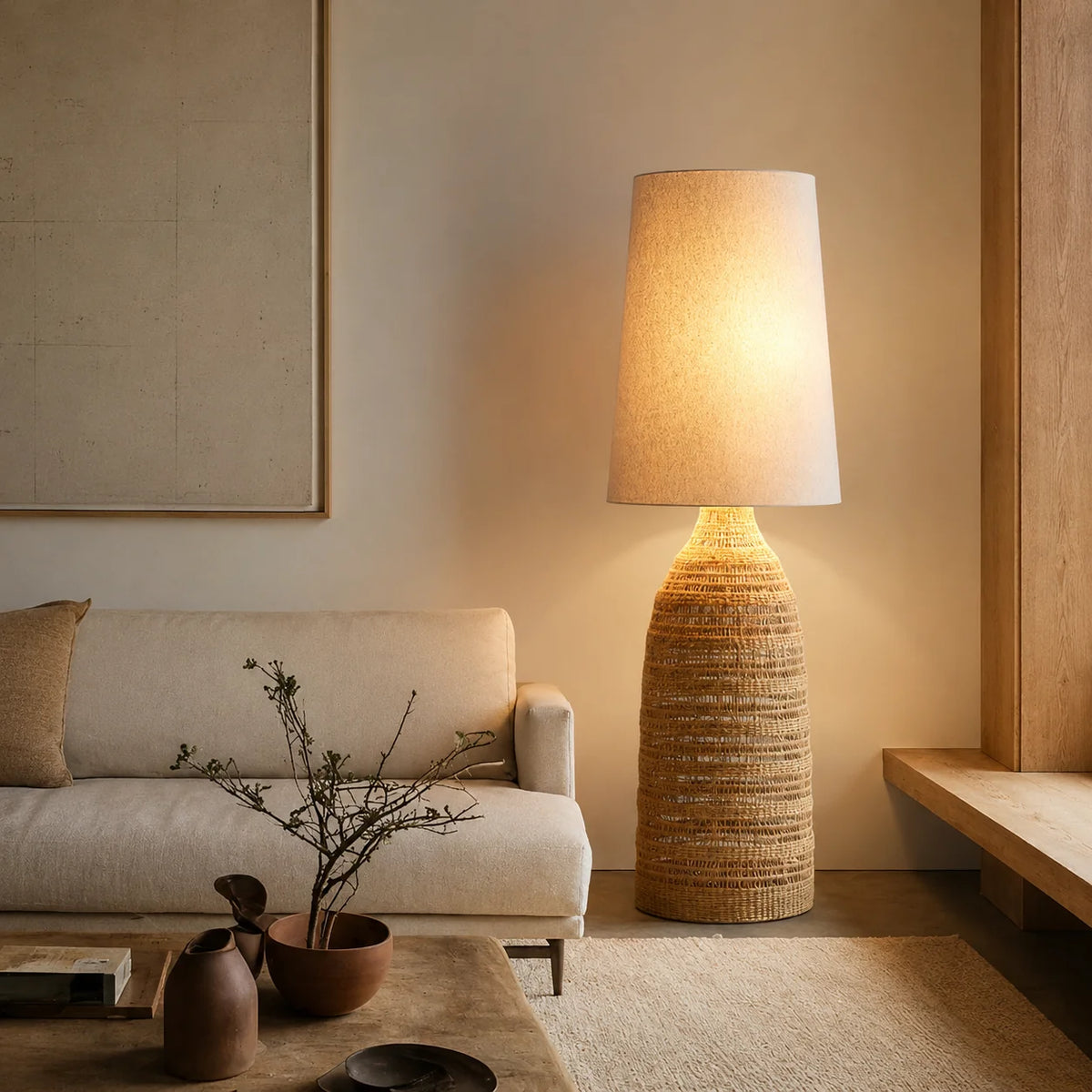 Ravlena Woven Rattan Floor Lamp 4