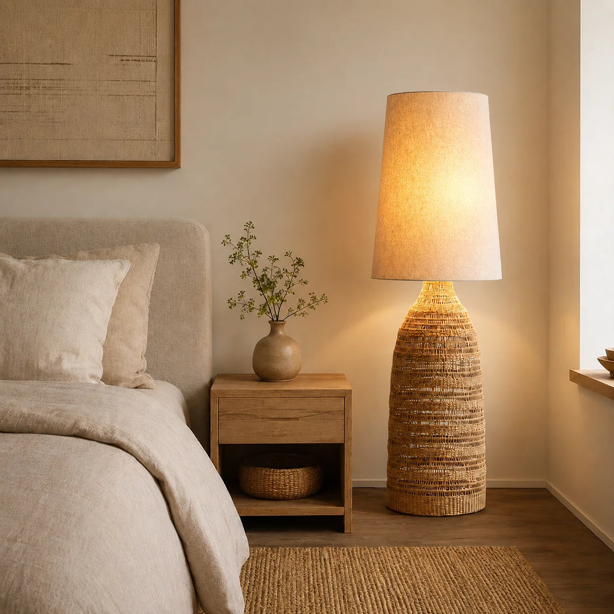 Ravlena Woven Rattan Floor Lamp 5