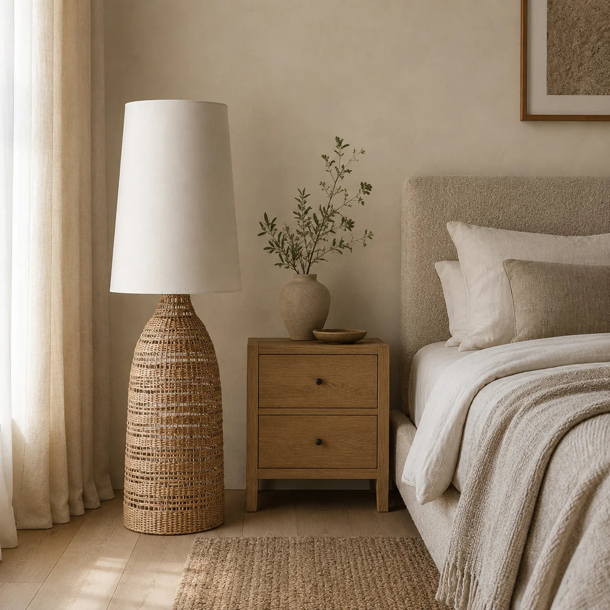 Ravlena Woven Rattan Floor Lamp 6