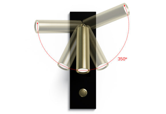 LuxRoyale Modern LED Bedside Reading Wall Sconce with USB Charge Port
