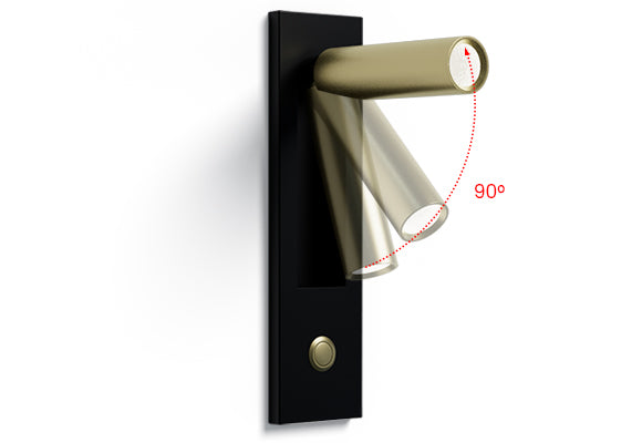 LuxRoyale Modern LED Bedside Reading Wall Sconce with USB Charge Port