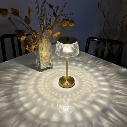 Rechargeable LED Table Lamp, Acrylic Shade, Iron Base, 1200 mAh Battery