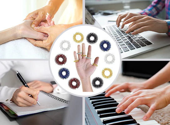 Royaleva Acupressure Spiked Finger Massage Rings With Sensory Impressions