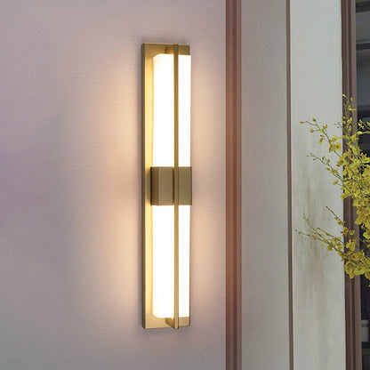 Royelux Modern Alabaster Brass Wall Sconce - Elegant Rectangular LED Lighting for Home