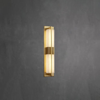 Royelux Modern Alabaster Brass Wall Sconce - Elegant Rectangular LED Lighting for Home