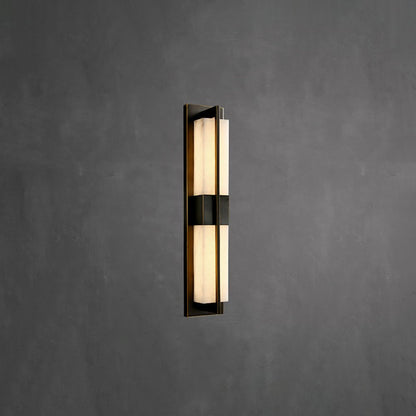 Royelux Modern Alabaster Brass Wall Sconce - Elegant Rectangular LED Lighting for Home