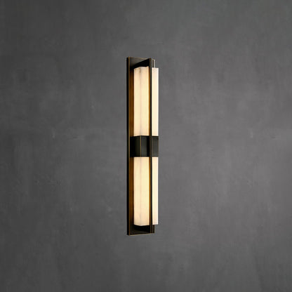 Royelux Modern Alabaster Brass Wall Sconce - Elegant Rectangular LED Lighting for Home