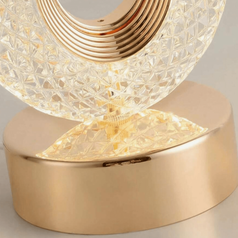 LuxRoyale Crystal Table Lamp Elegant Glass Shade Bedroom Lighting