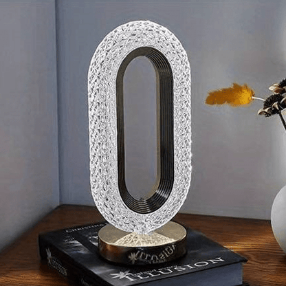 LuxRoyale Crystal Table Lamp Elegant Glass Shade Bedroom Lighting