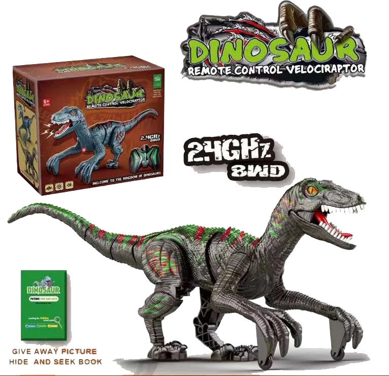 Royallure 2.4G RC Velociraptor Dinosaur Toy – Walking & Roaring Remote ...