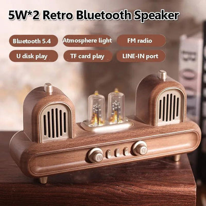 LuxRoyale Vintage Vacuum Tube Bluetooth Speaker with Ambient LED Lamp-Royale Basic