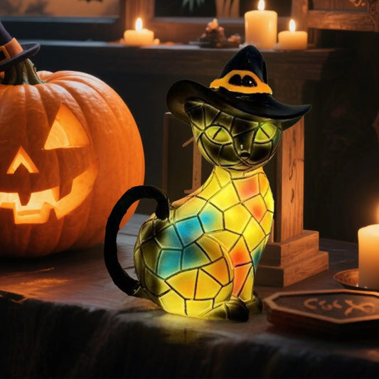 Retro Cat Lamp Vintage Cat Lamp Resin Night Light Cute Resin Animal LED Light for Bedroom Living Room Study Room Bedside Nursery 1