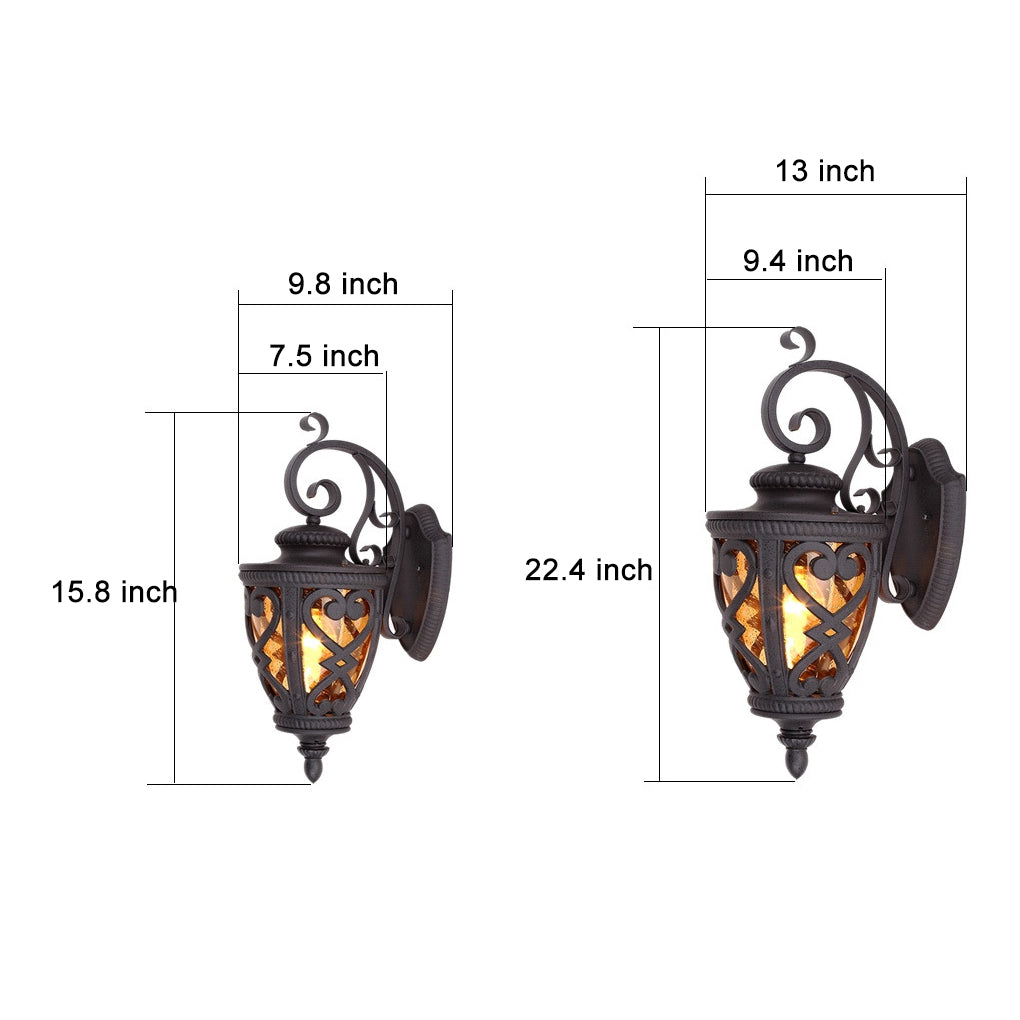 Retro Die-Casting Aluminum Waterproof American Outdoor Wall Light Fixture 3