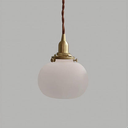 Retro Glass Globe Pendant Light with Brass Fitting