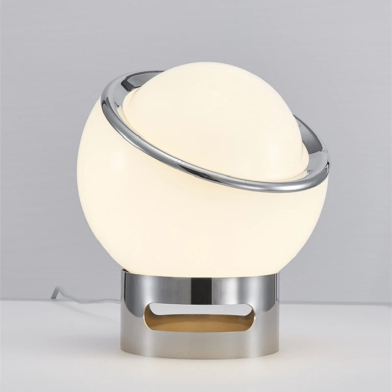 Retro Glass Stone Ball Metal Stand Table Lamp 10
