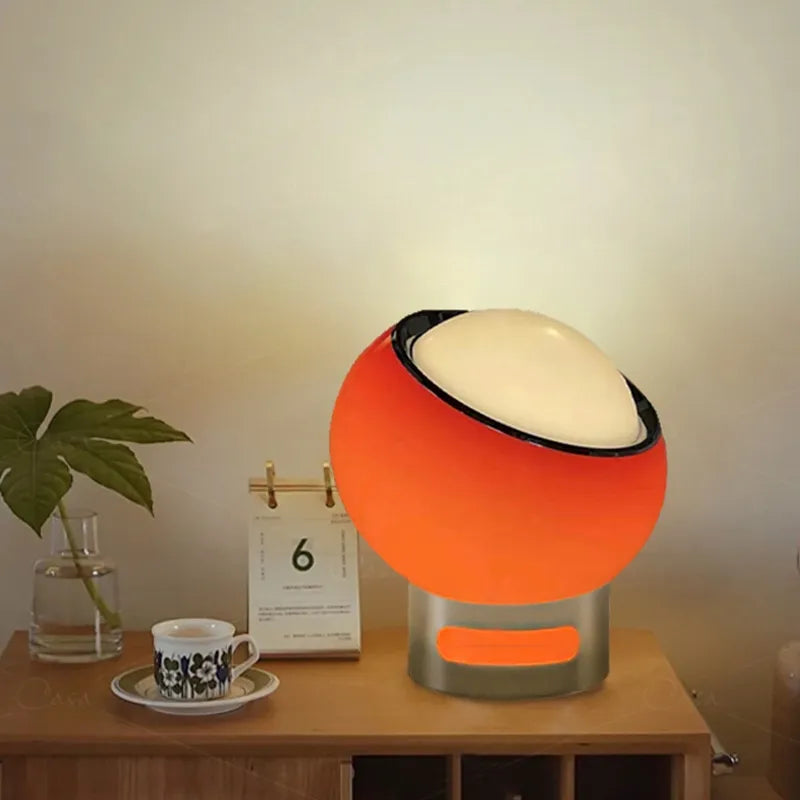 Retro Glass Stone Ball Metal Stand Table Lamp 2