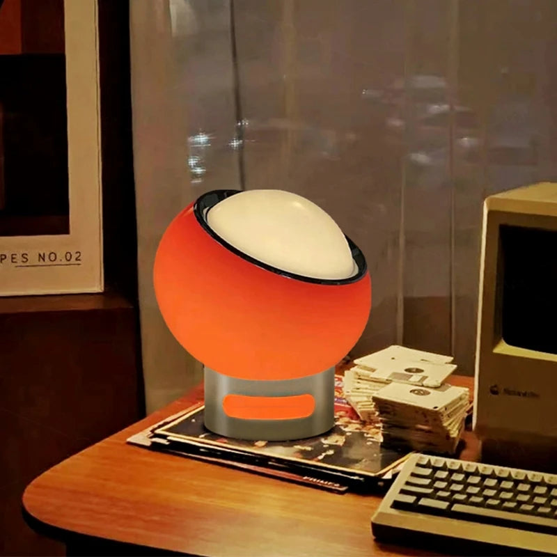 Retro Glass Stone Ball Metal Stand Table Lamp 3