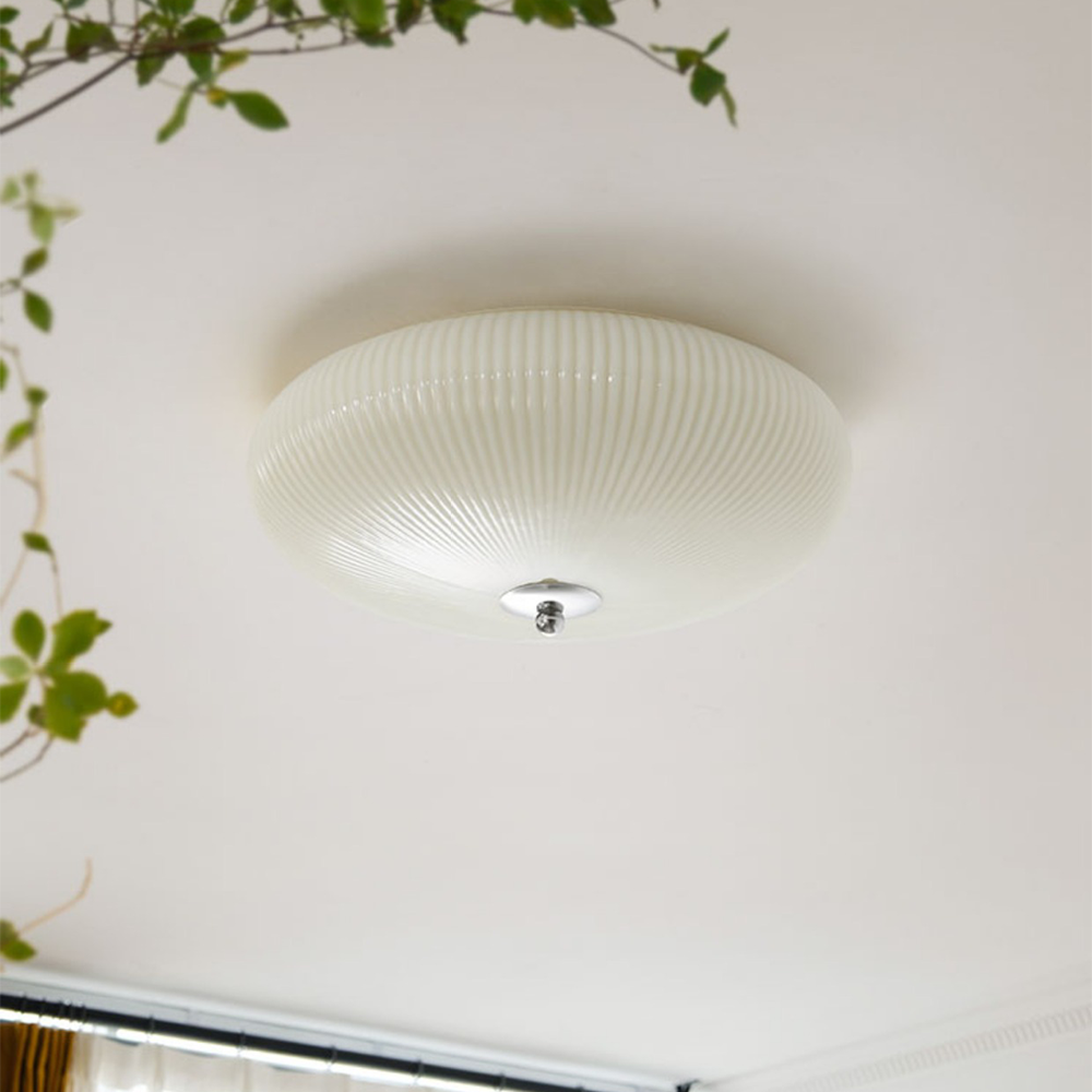 Retro Milky White Glass Ceiling Light 9