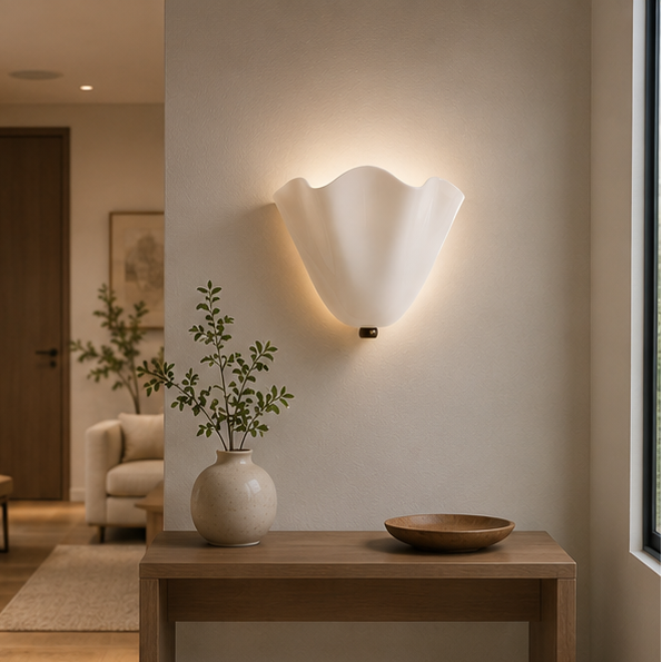 Royallure Retro Stained Glass Wall Sconce with Warm LED Light for Elegant Home Decor natural