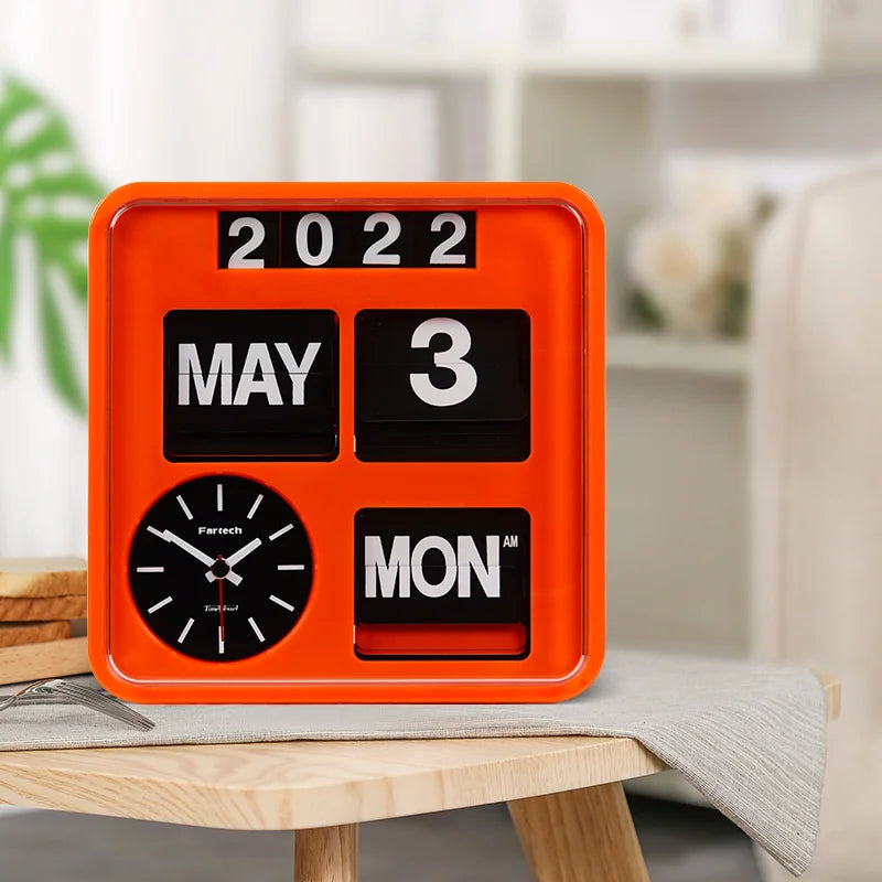 Retro Wall-Mounted Flip Clock Calendar Box 1