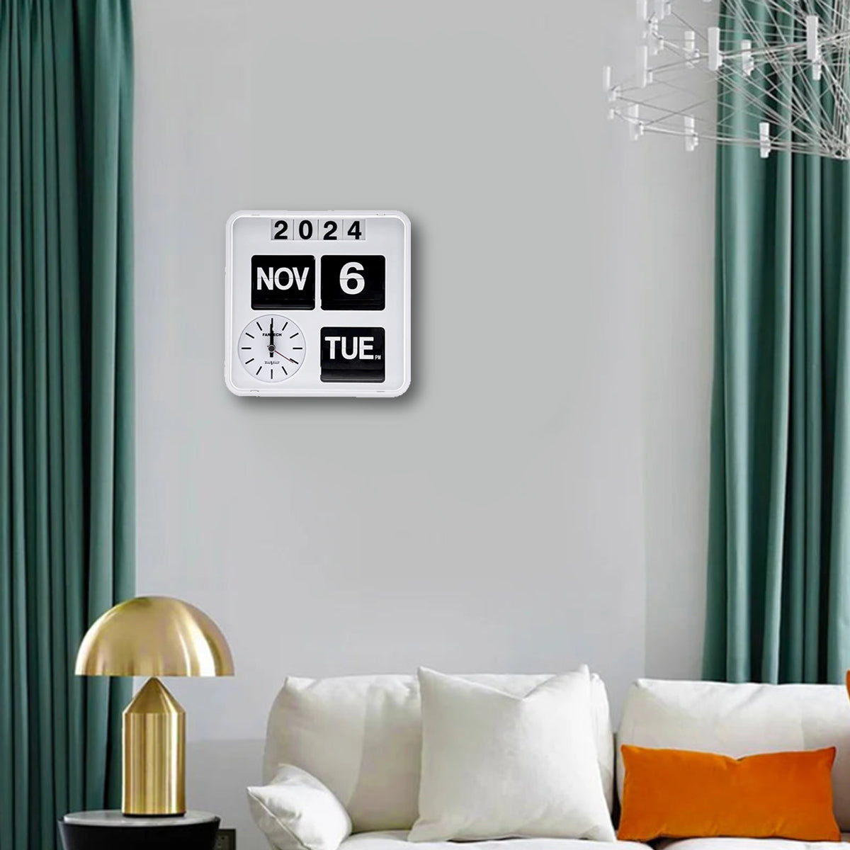 Retro Wall-Mounted Flip Clock Calendar Box 5