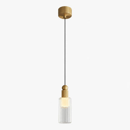 Ribbed Glass Mini LED Pendant Light 0