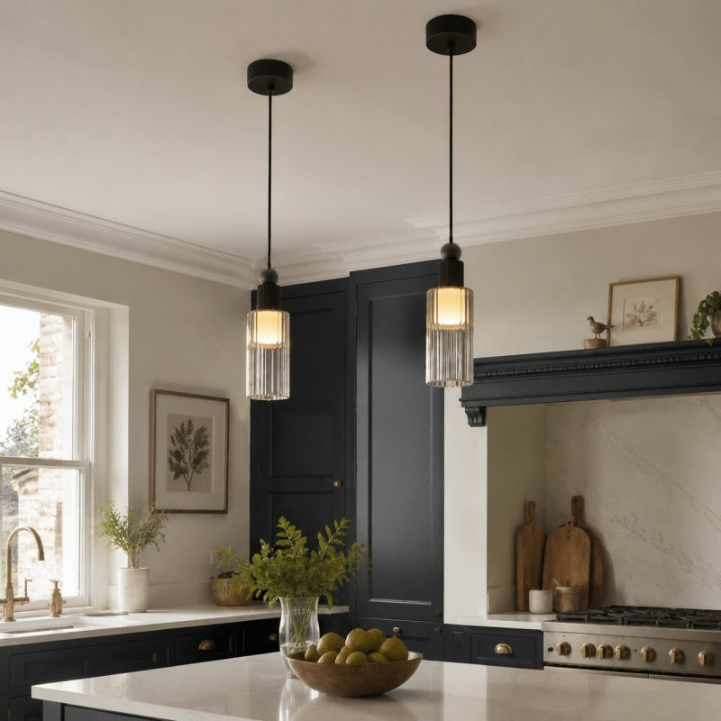 Ribbed Glass Mini LED Pendant Light 2