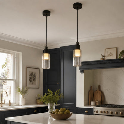 Ribbed Glass Mini LED Pendant Light 2